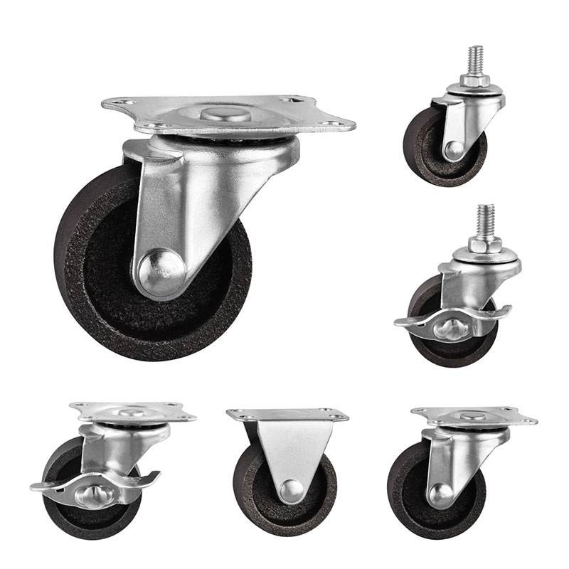 Lichte duty casters gietijzeren stalen wiel