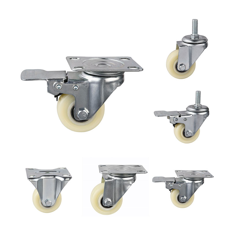 Lichte duty casters met nylon wielen