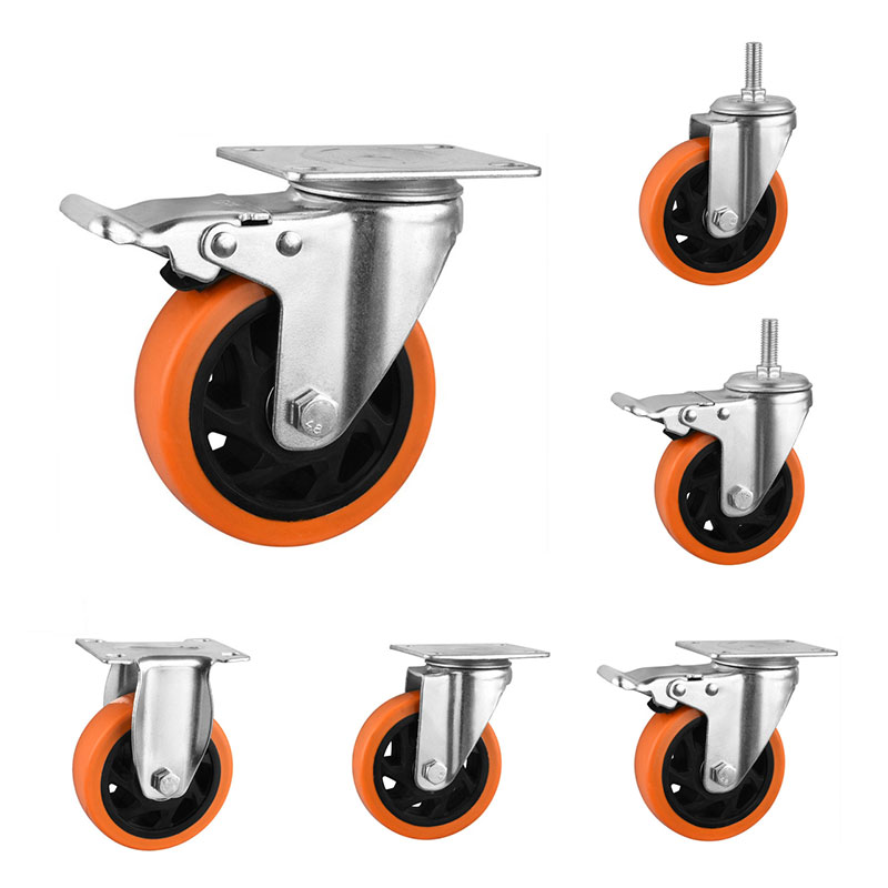 Medium Duty Casters met oranje wielen