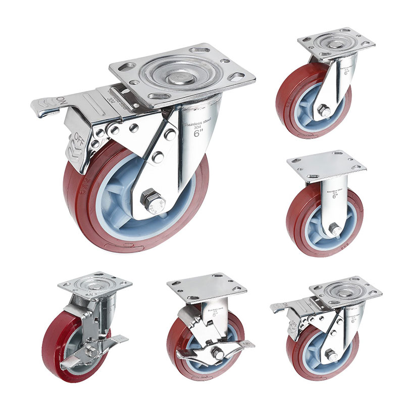 Sus304 Heavy Duty Casters Polyurethaan